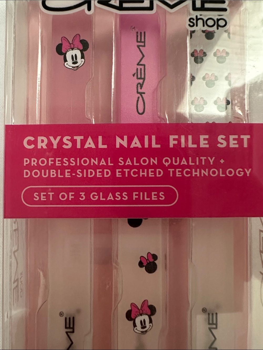 The Creme Shop x Disney Minnie Mouse Crystal Glass Nail File Set 3 Pc - Picture 4 of 7